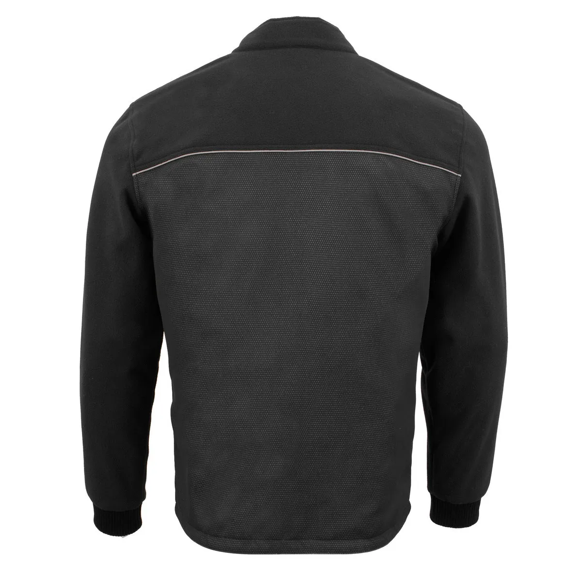 Milwaukee Leather MPM1780 Men's Black Textile and Fleece Combo Jacket with Reflective Piping