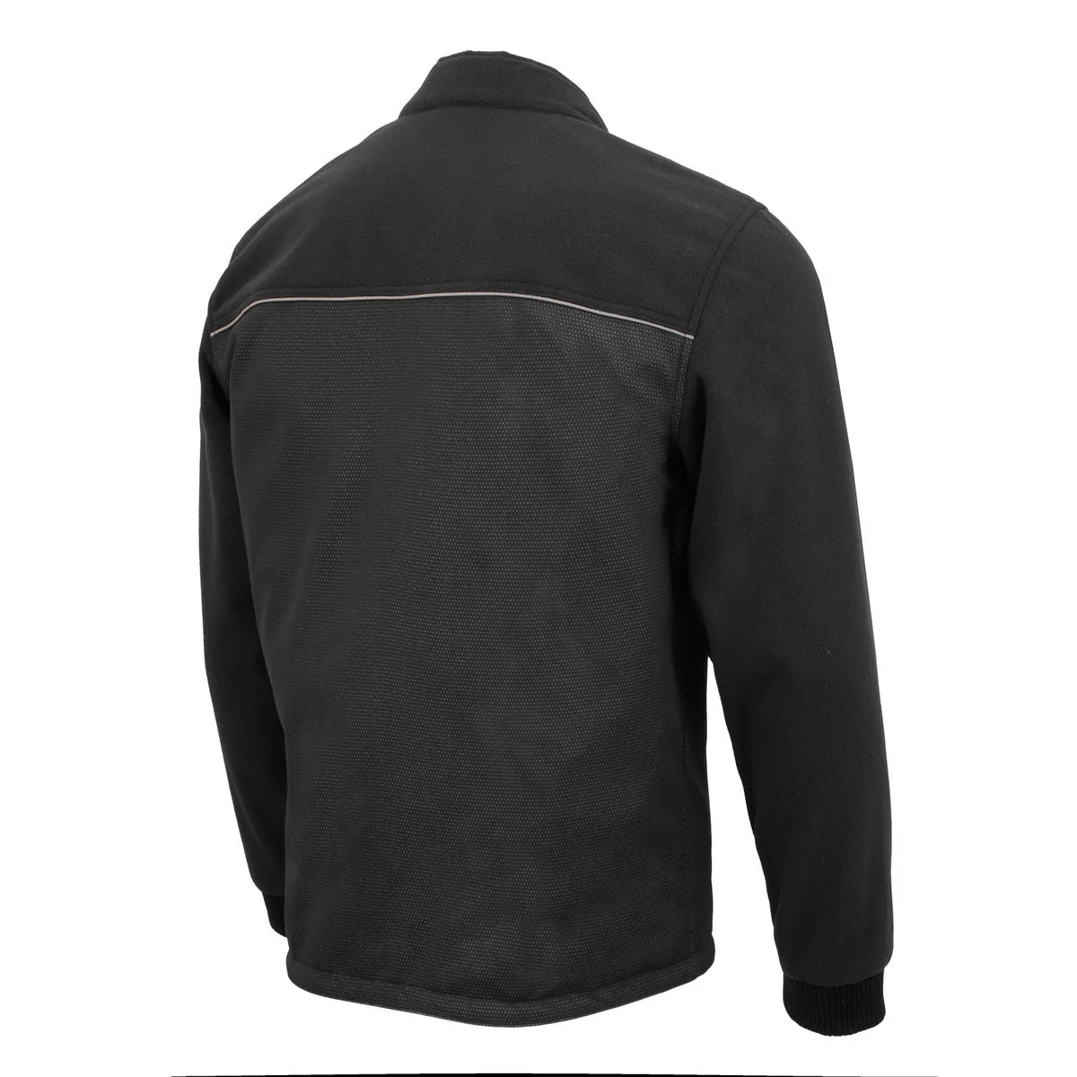 Milwaukee Leather MPM1780 Men's Black Textile and Fleece Combo Jacket with Reflective Piping