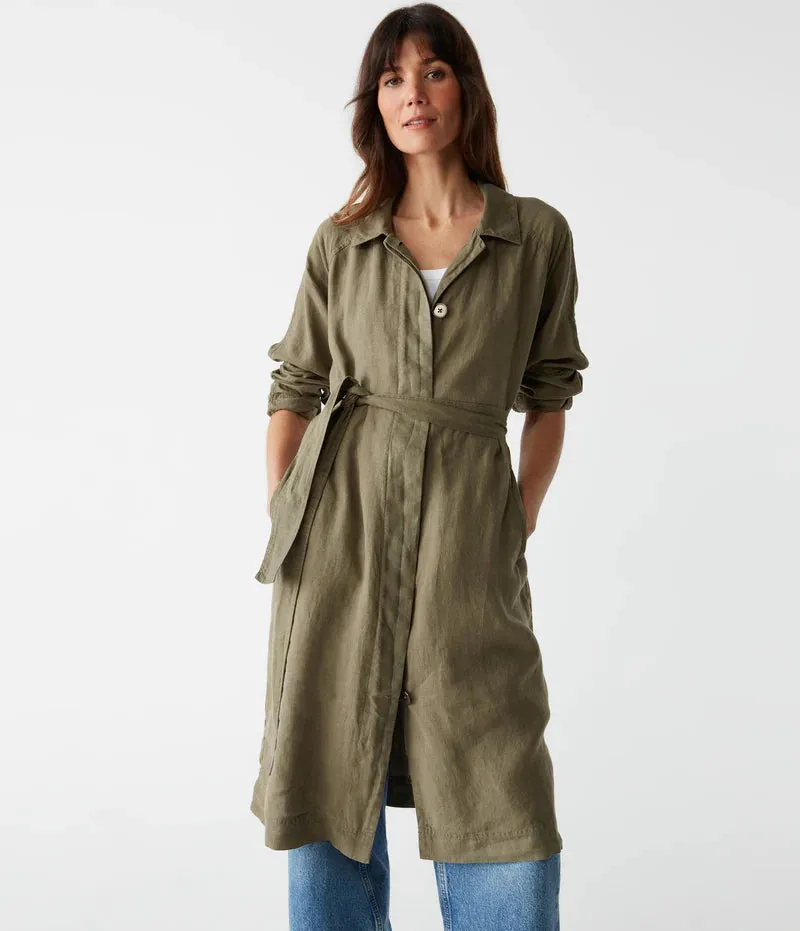 Miwnt005 Michael Stars Olive Linen Jacket