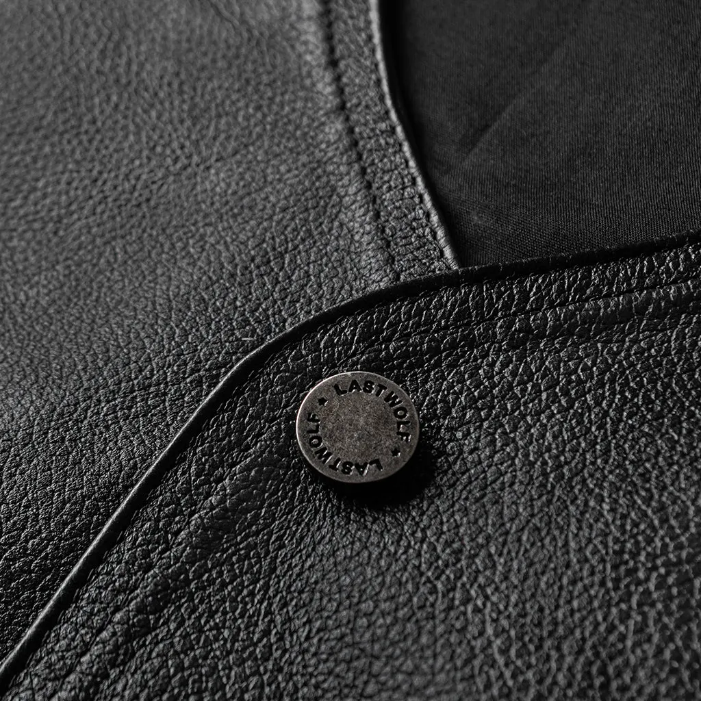 MONTANA LEATHER VEST - RAVEN  BLACK