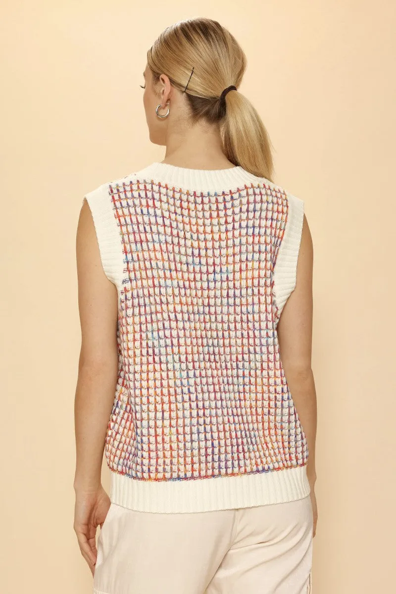 Multicolor knit vest