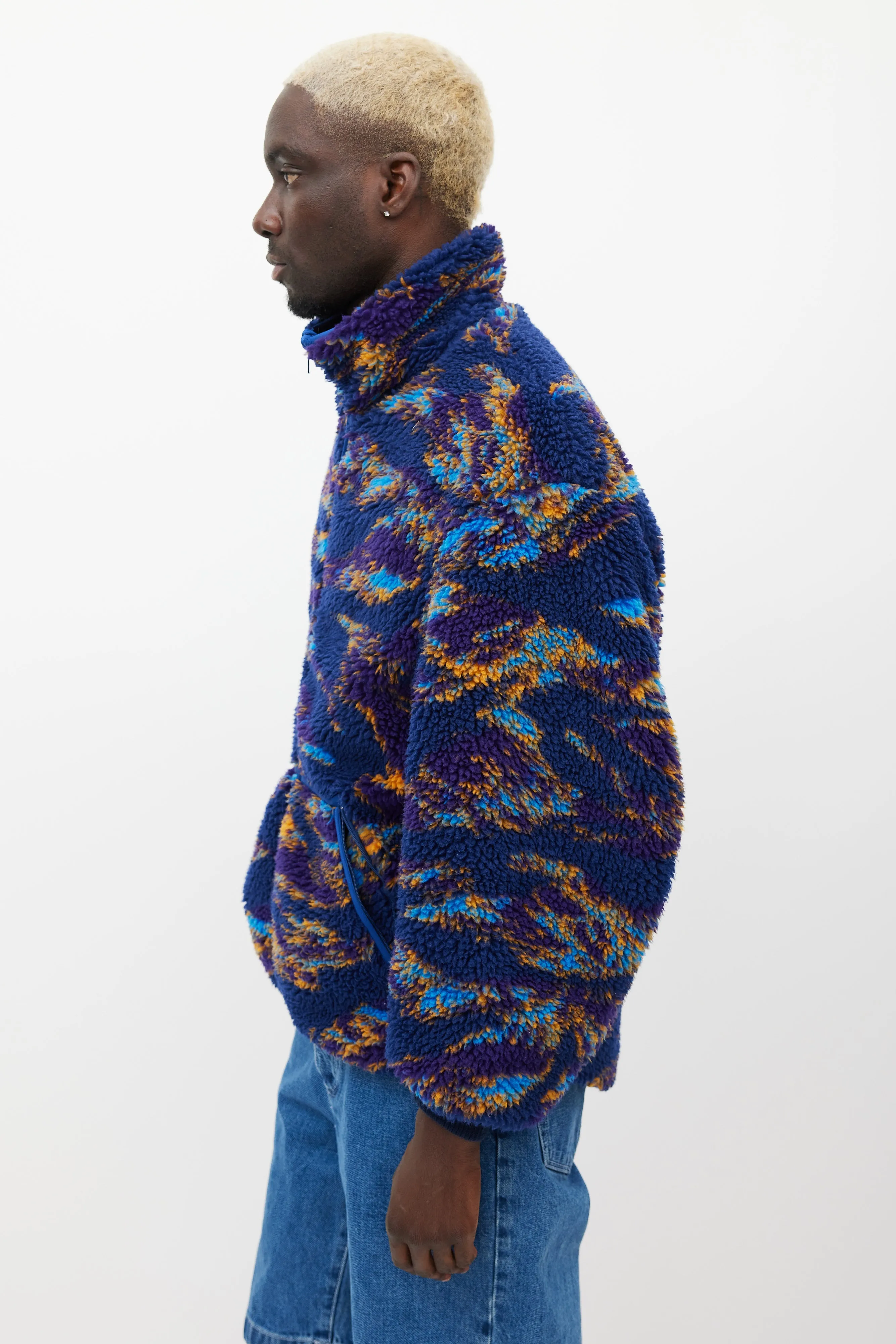 Navy & Multicolour Fleece Jacket