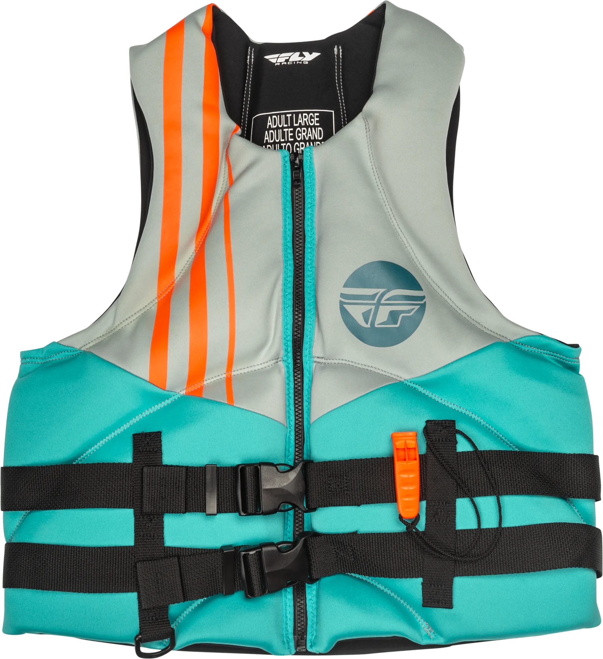 NEOPRENE FLOTATION VEST TEAL/GREY/ORANGE 2X