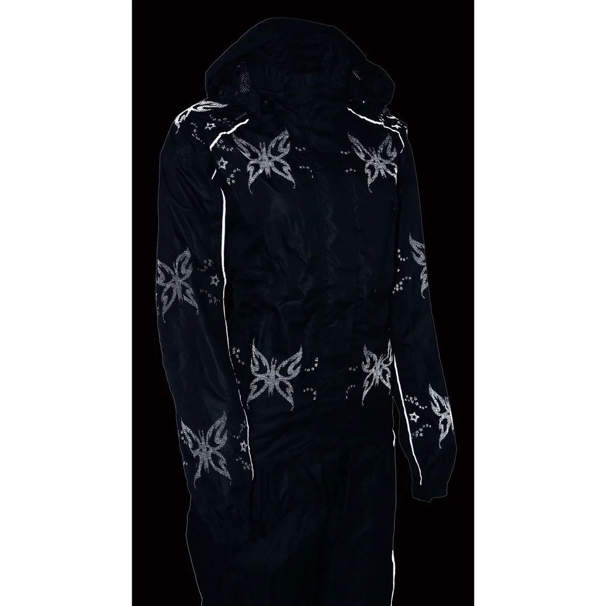 NexGen SH2342 Women's Black Water Resistant Rain Suit with Reflective