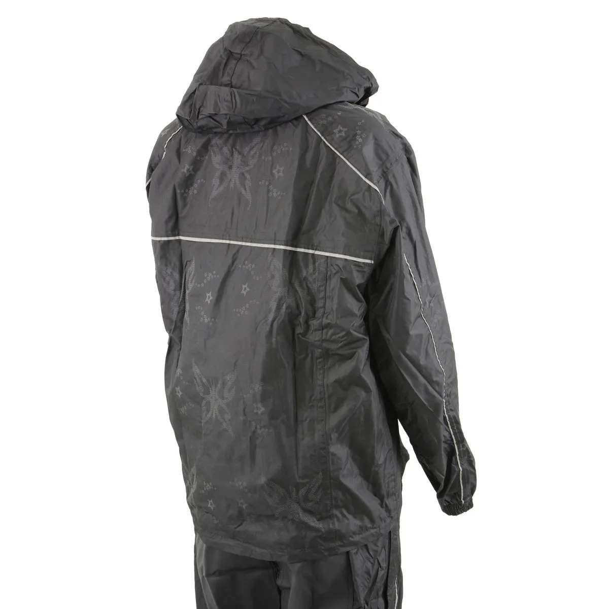 NexGen SH2342 Women's Black Water Resistant Rain Suit with Reflective