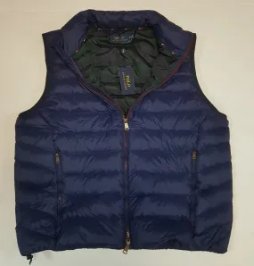 Nwt Polo Ralph Lauren Navy w/ Burgundy Zipper Small Pony Down Vest