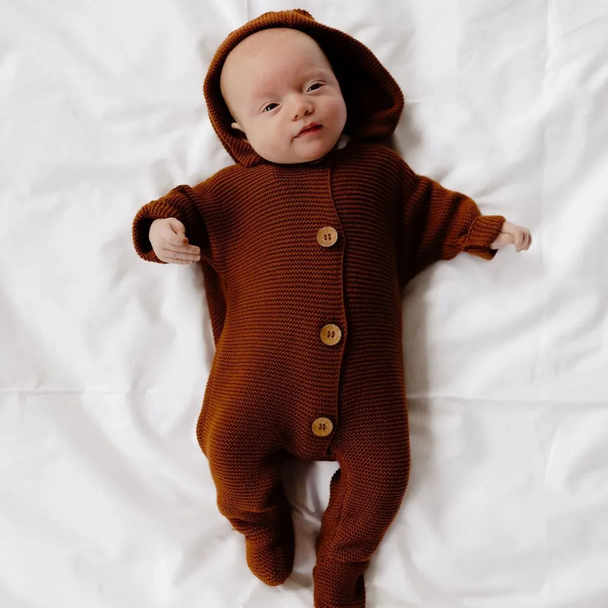 Oliver Baby Romper in Rust