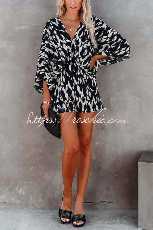 On The Lookout Linden Printed Kimono Romper