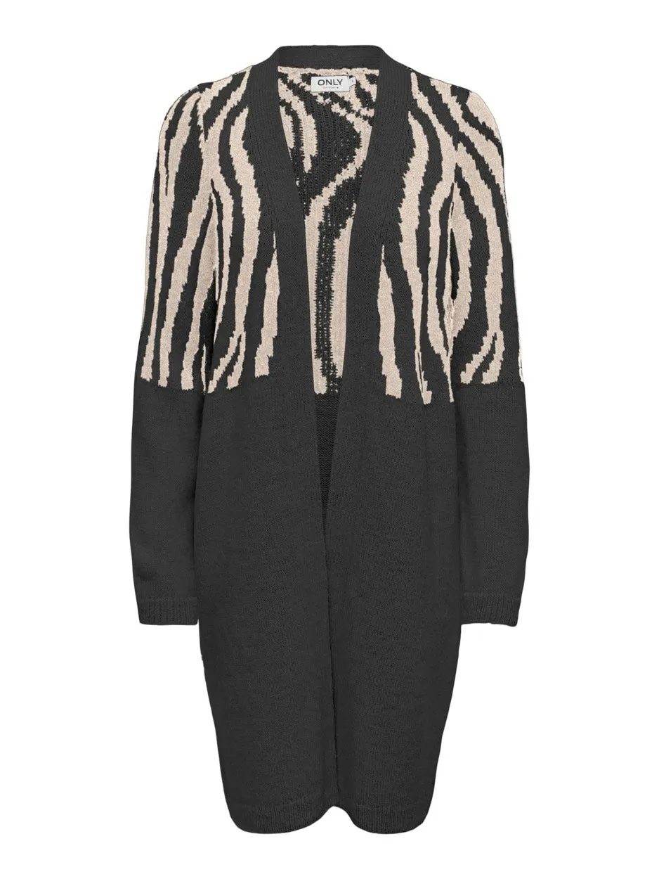 Onljade Zebra Ls Cardigan Cc Knt - Zwart Dessin