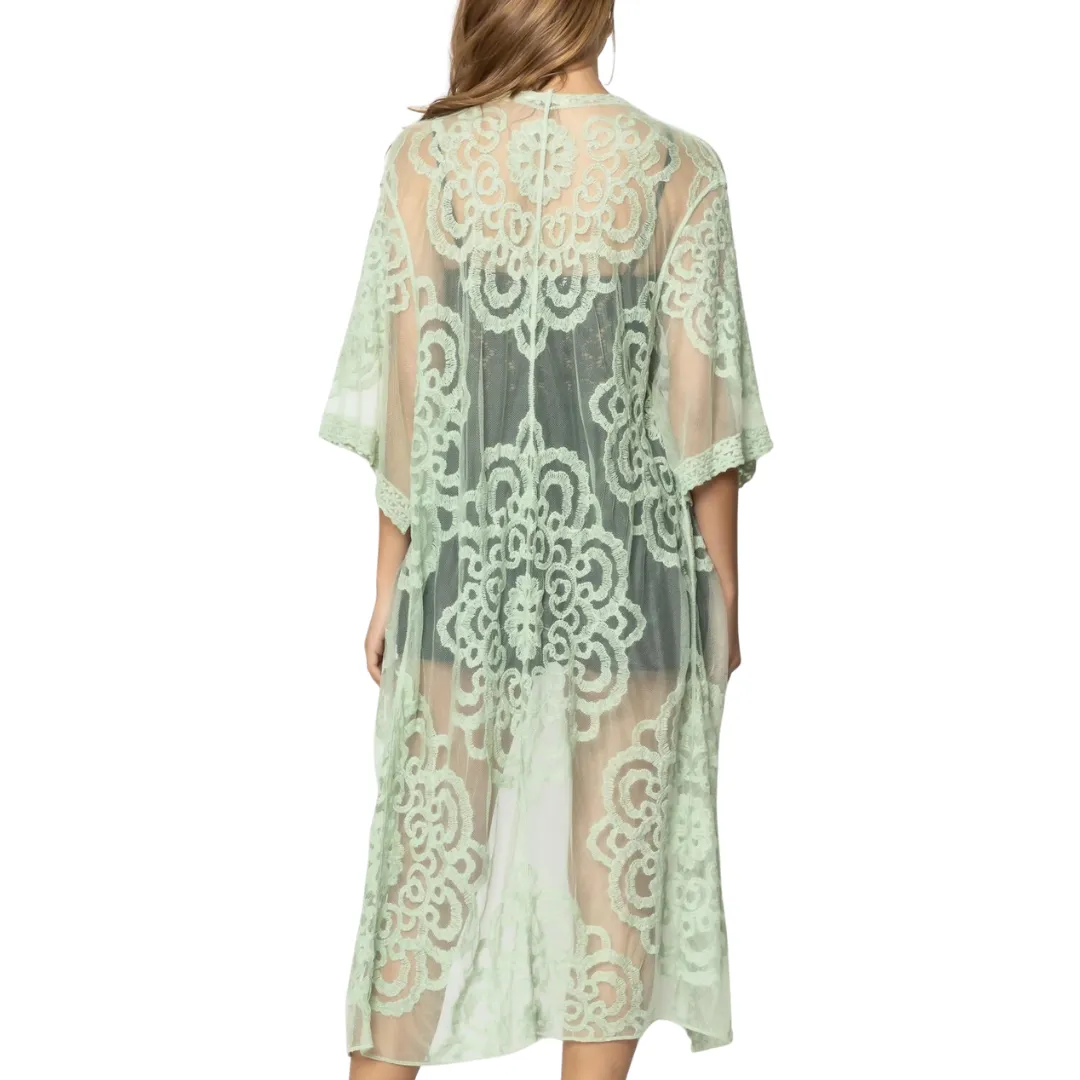 Open Front Lace Kimono