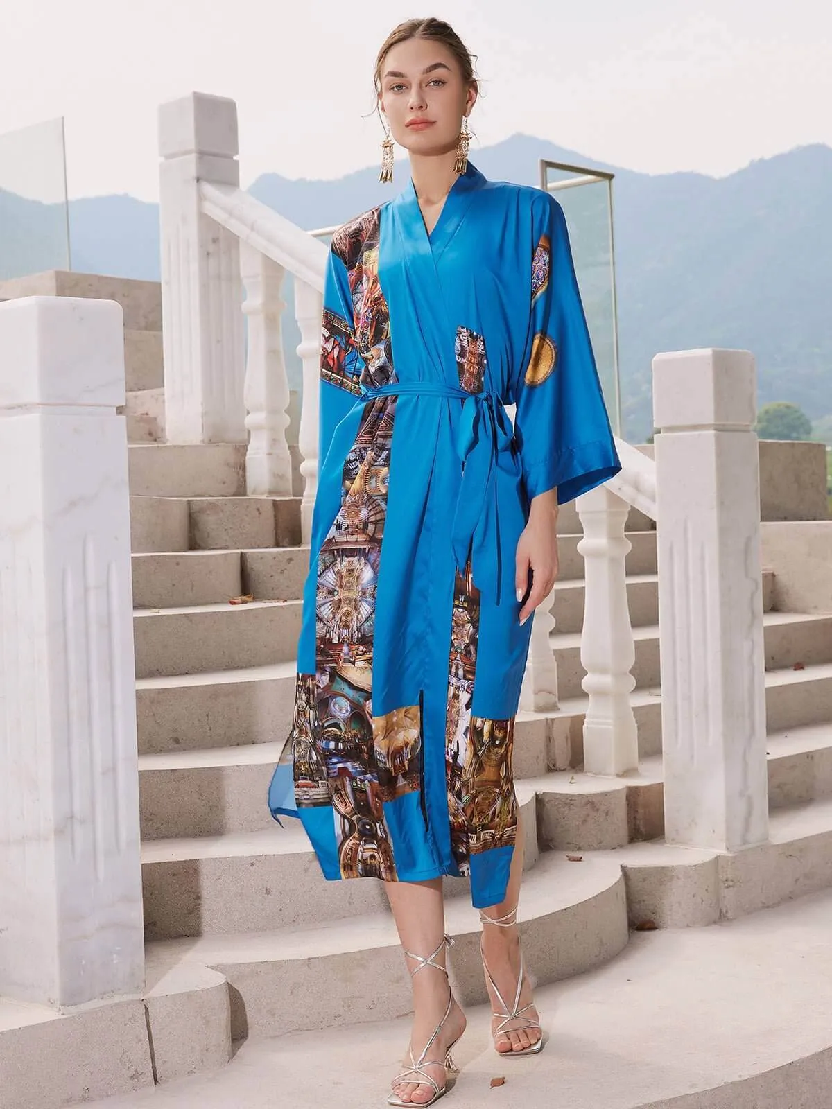 Paris Cathedral Kimono Robe