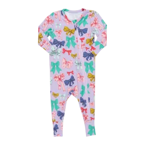 Pink Chicken Baby Bamboo Romper - Bow Party