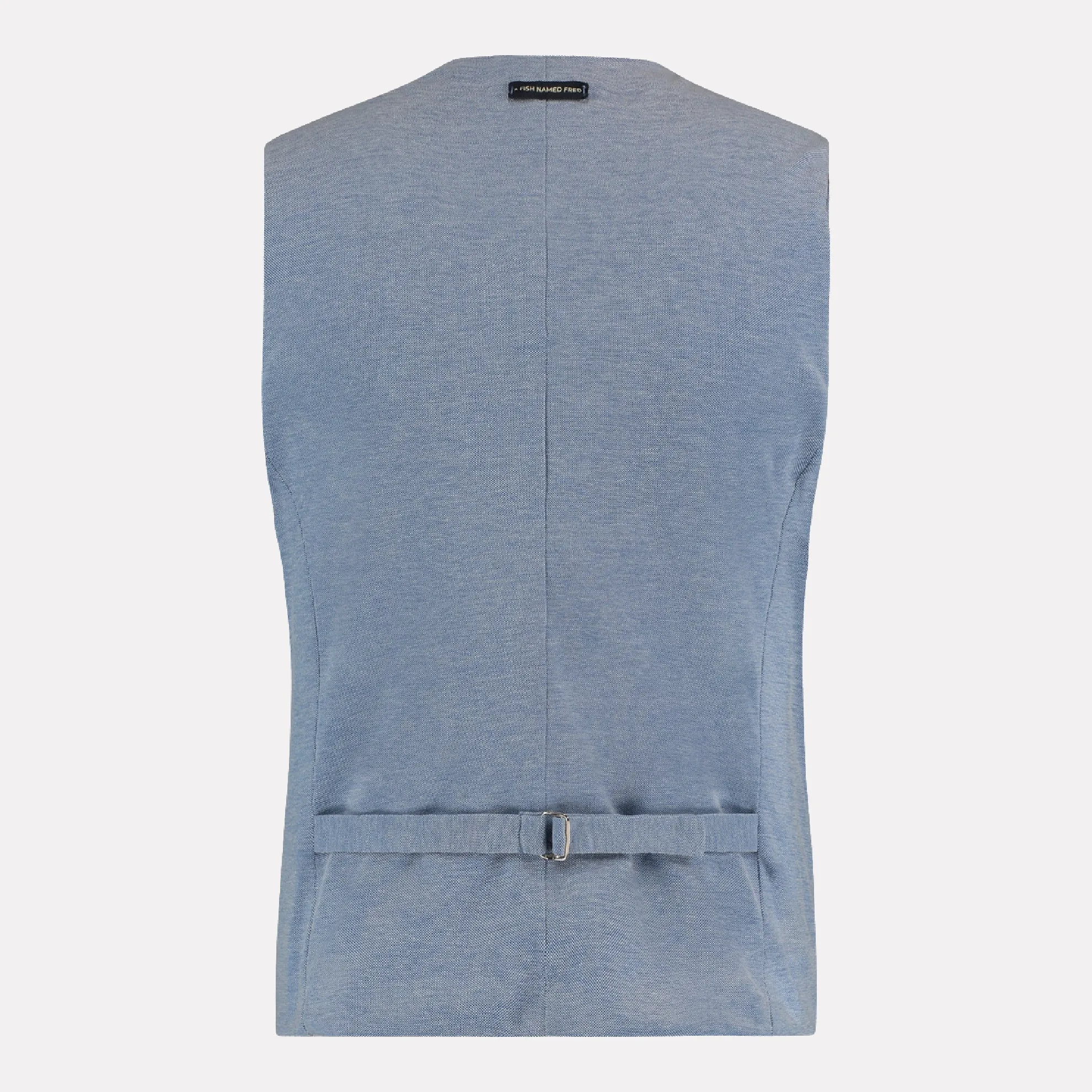 Pique Slim Fit Fashion Waist Coat / Light Blue