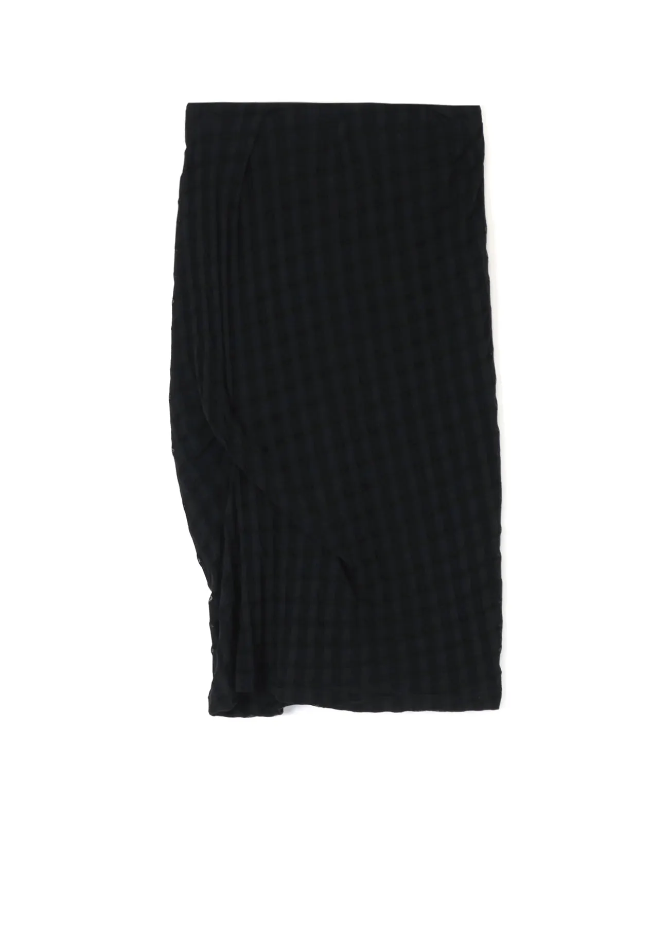 PLAID JERSEY PLEATED SKIRT