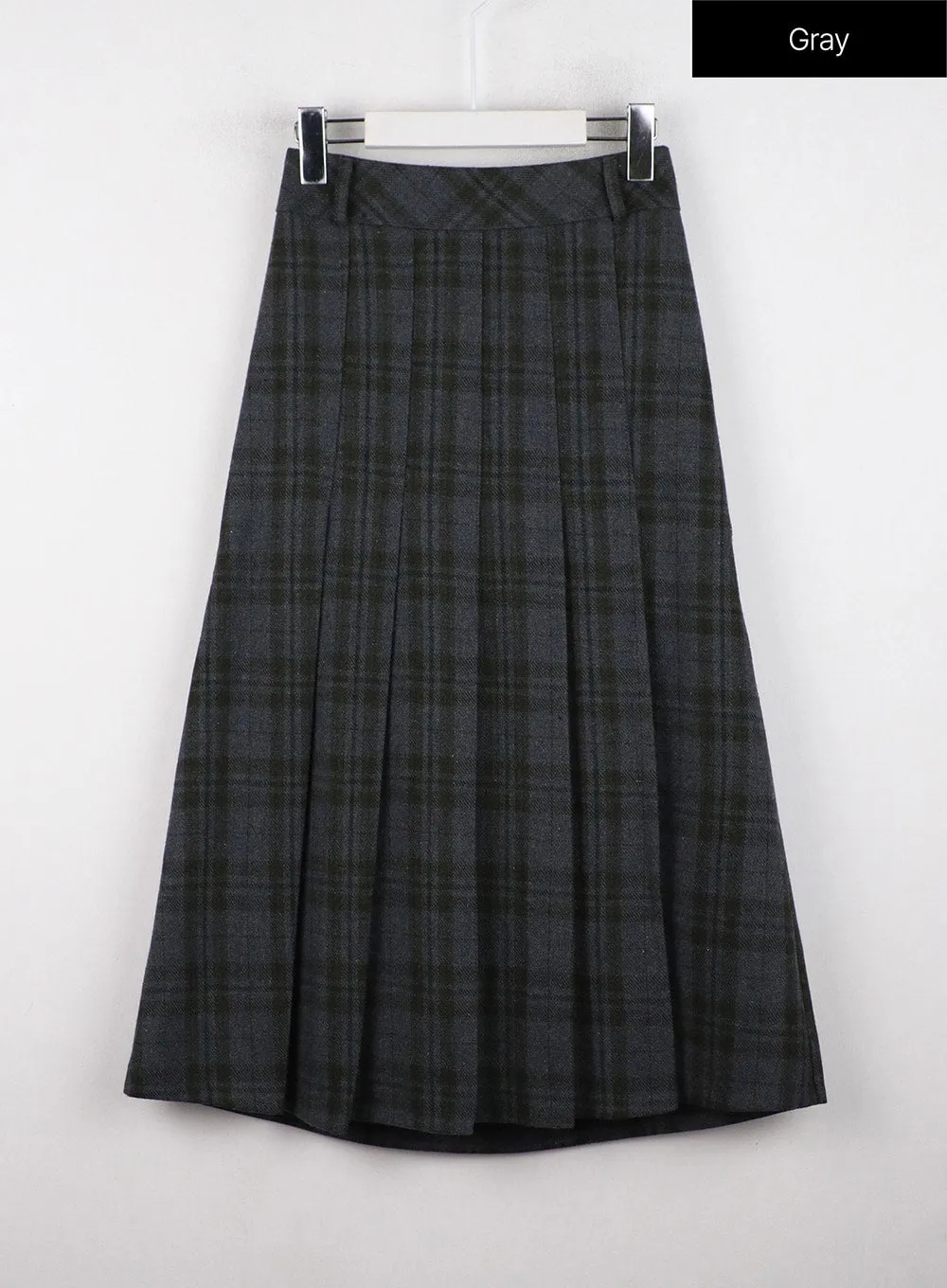 Plaid Pleated Maxi Skirt OD327