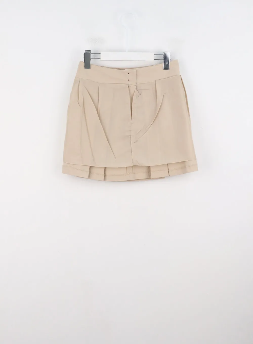 Pleated Cotton Mini Skirt CG325