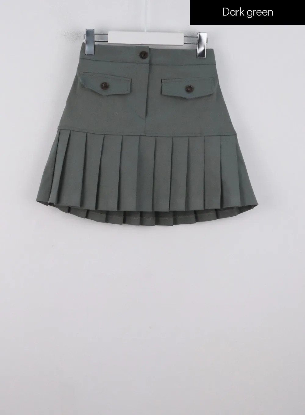 Pleated Cotton Mini Skirt IG303