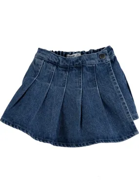 Pleated Denim Skort