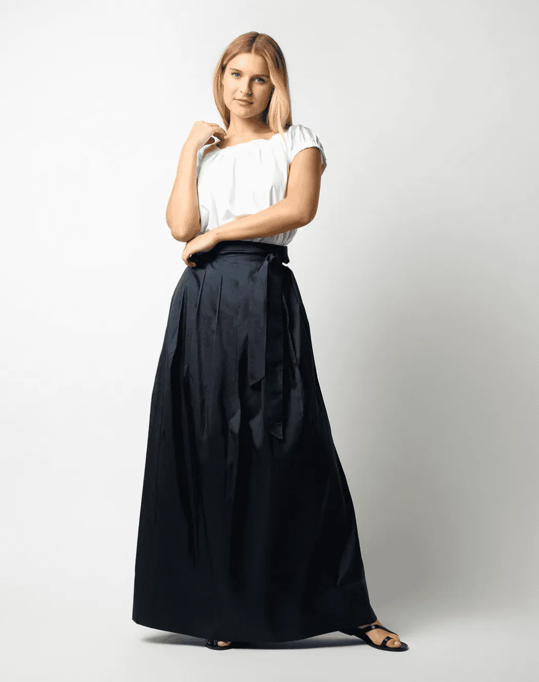 Pleated Wrap Skirt