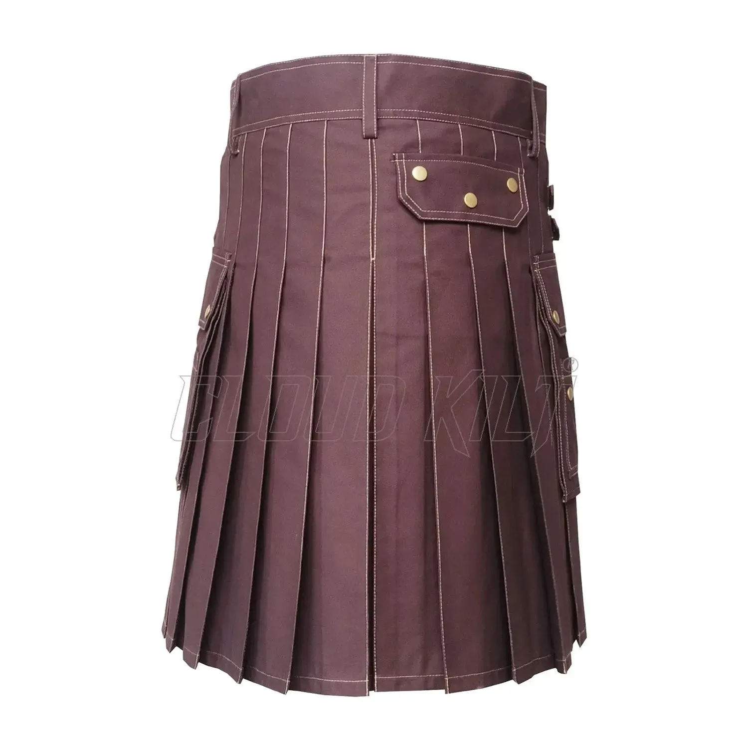 Premium Cotton Brown Utility Victory Kilt Khaki Thread