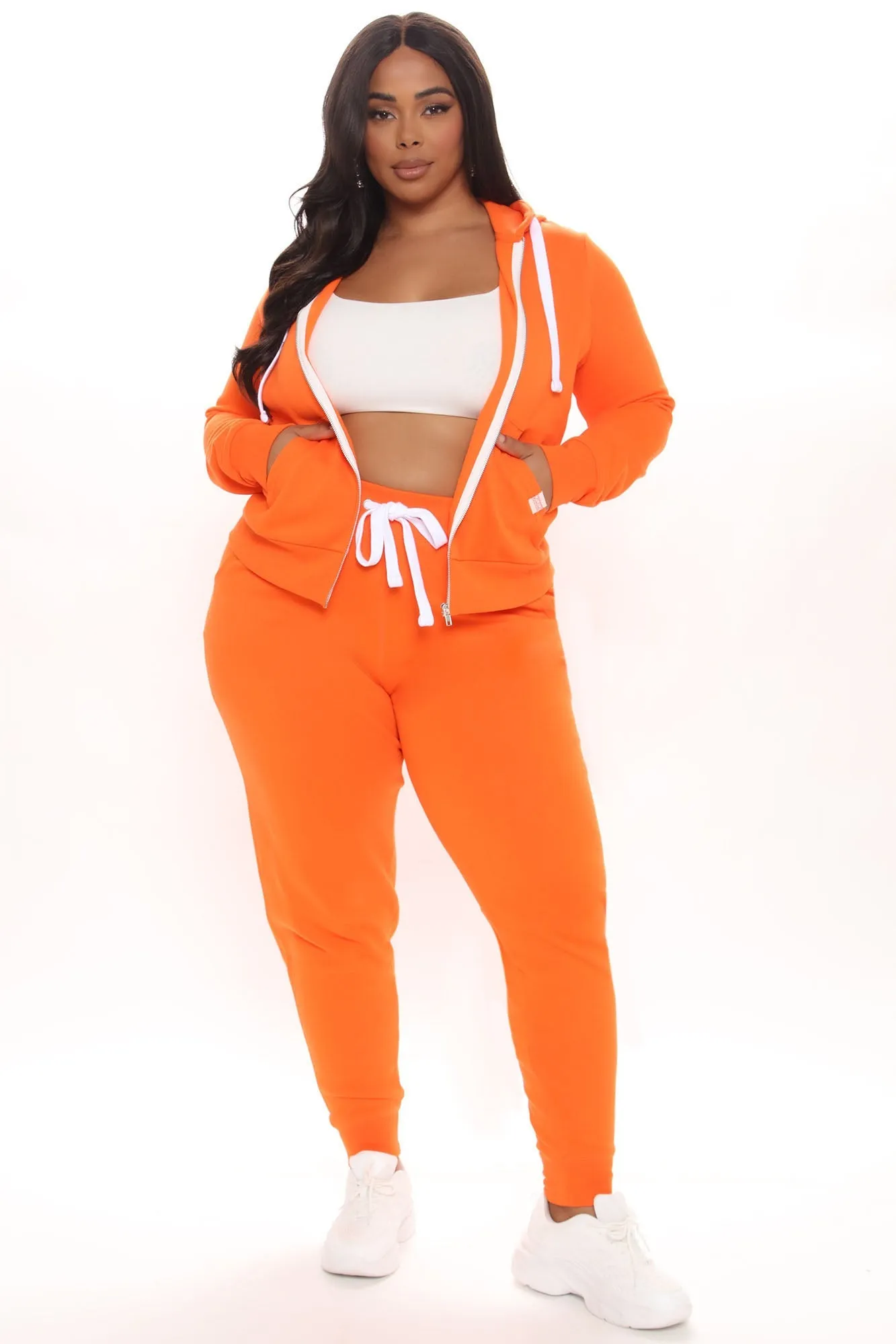 Relaxed Vibe Zip Up Jacket - Orange