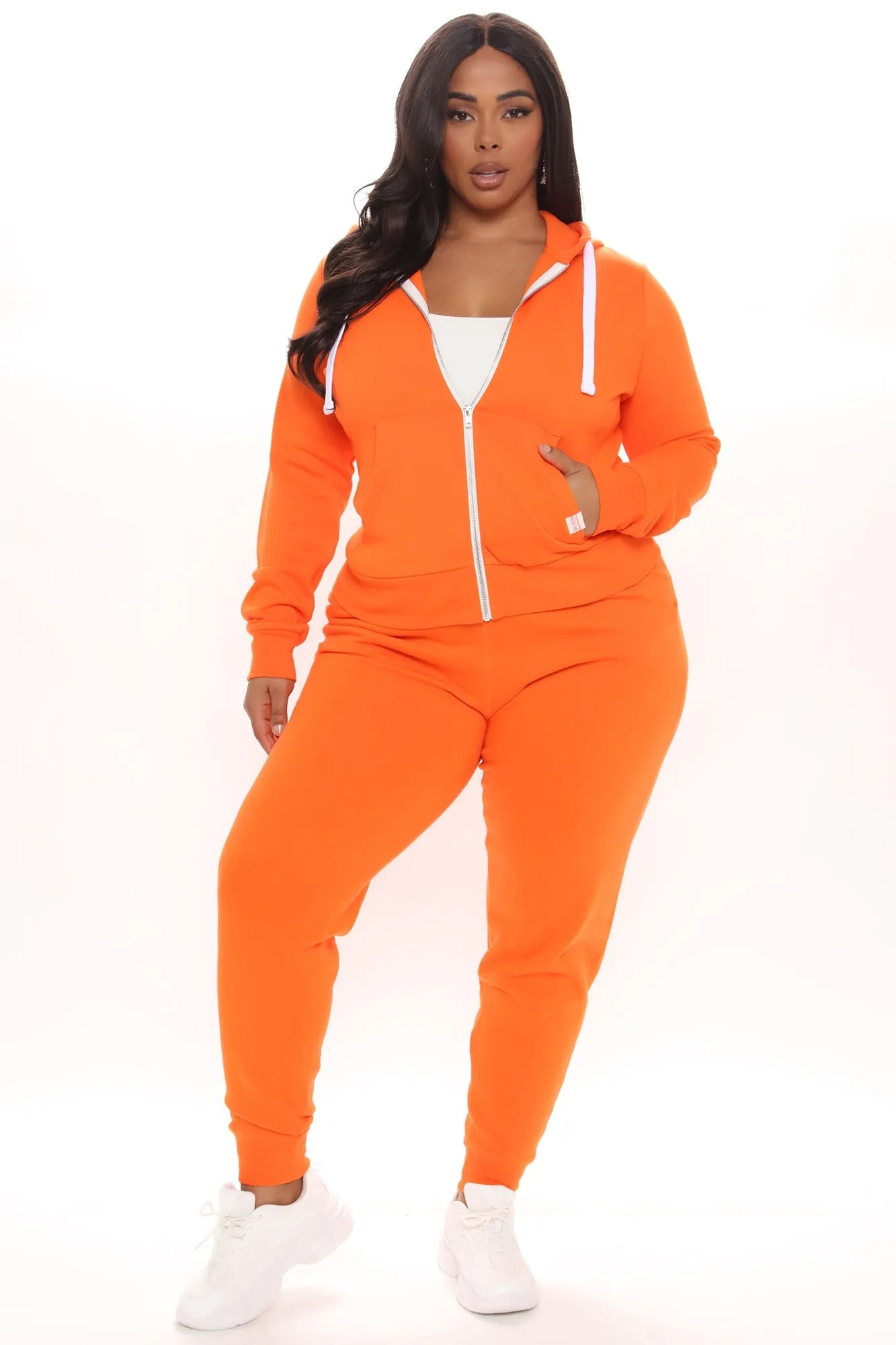 Relaxed Vibe Zip Up Jacket - Orange