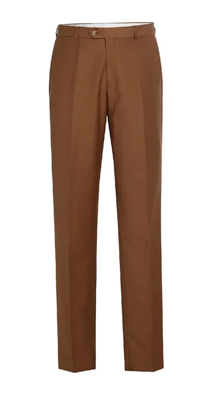 Renoir Rust men's 2 piece slim fit suit single breasted flat front pants