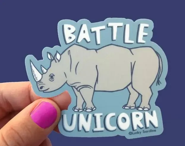 Rhinoceros Rhino Battle Unicorn Sticker