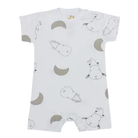 Romper Short Sleeve White Big Moon & Sheepz