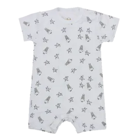 Romper Short Sleeve White Small Star & Sheepz