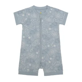 Romper Short Sleeve Zip Baa Baa in the Universe Blue