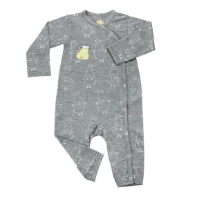 Romper Side Snap Grey Big Sheepz