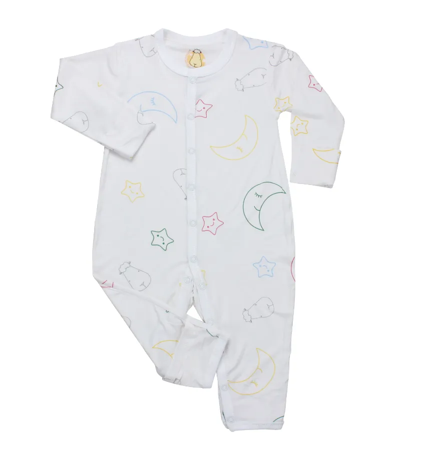 Romper White Colour Moon & Star