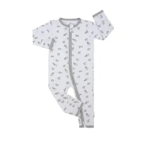 Romper Zip Small Star & Sheepz White