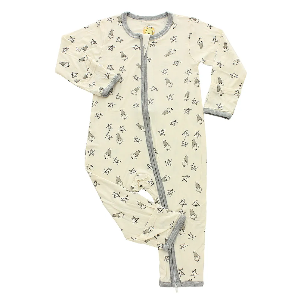 Romper Zip Yellow Small Sheep & Stars