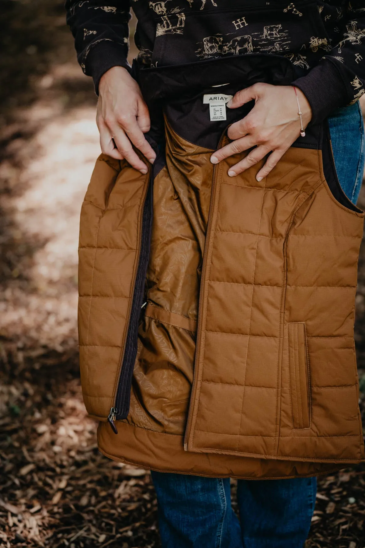 'Ryland' Womens Crius Chestnut 2-Tone Vest (XS only)