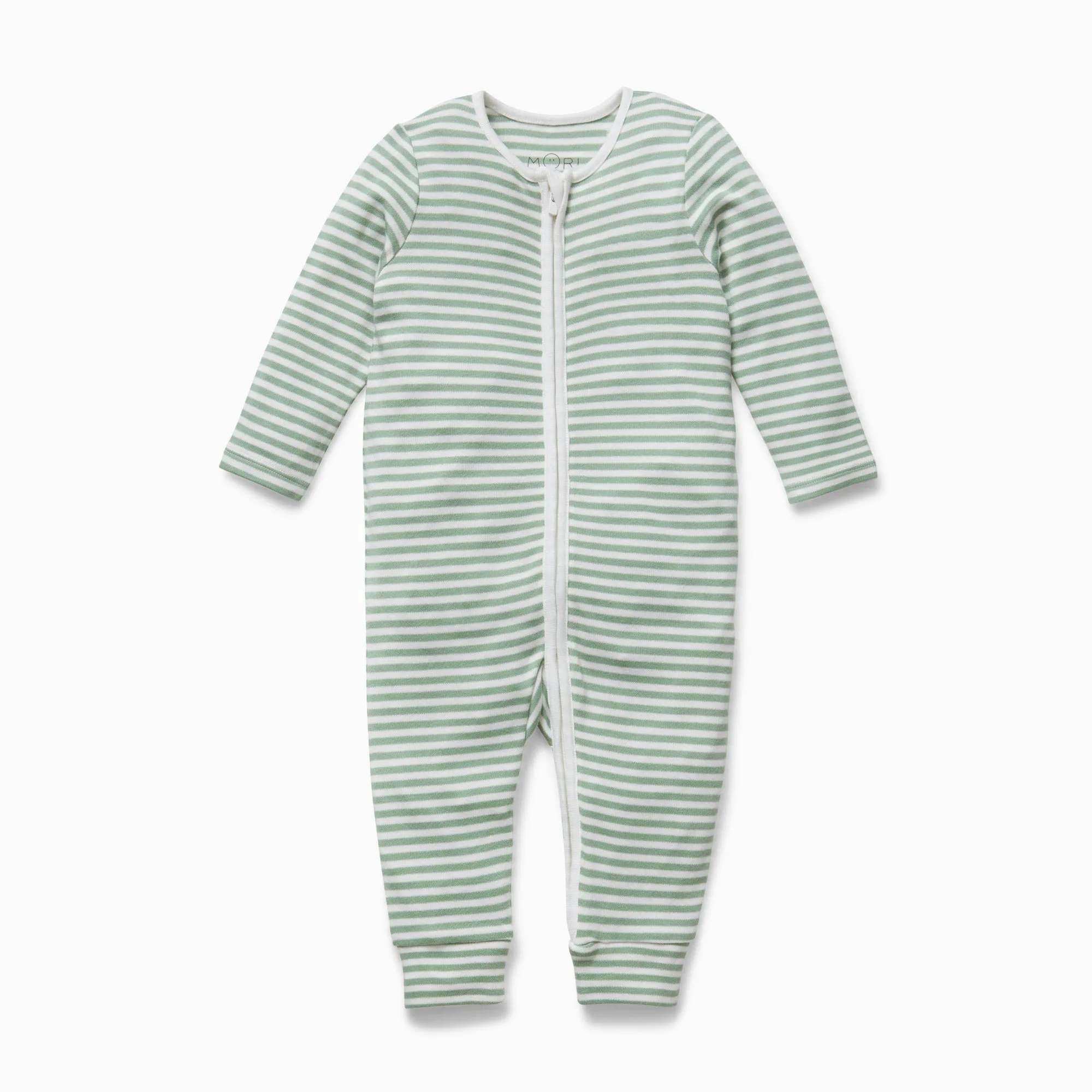 Sage Stripe Clever Zip Romper