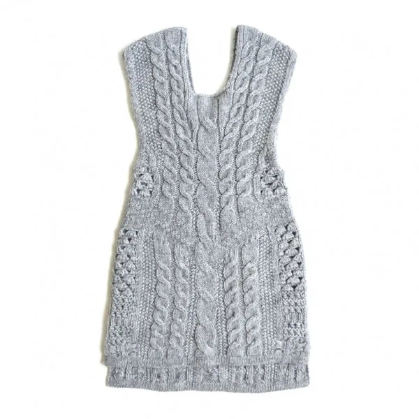 SALE 50%OFF ! <br/>【Mame Kurogouchi/マメ】Multi-Pattern Cable Sleeveless Knitted Vest