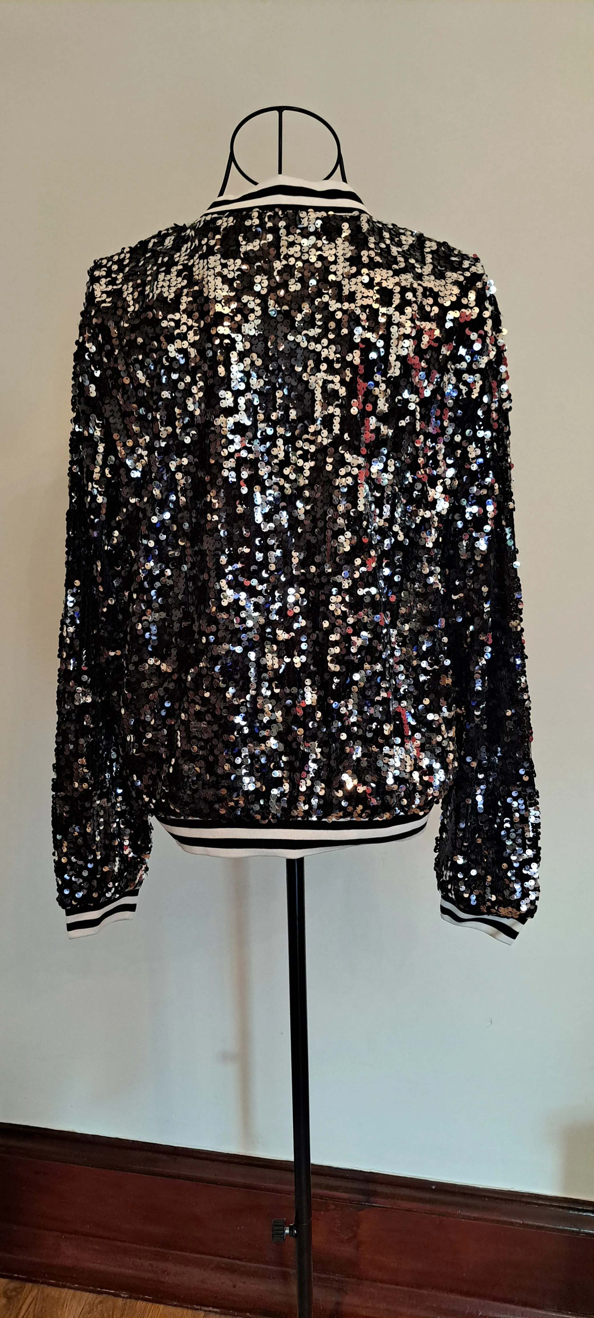 Sequin Glitter Bomber Jacket