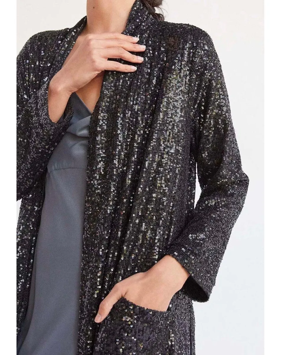 Sequin Show Stopper Duster Black