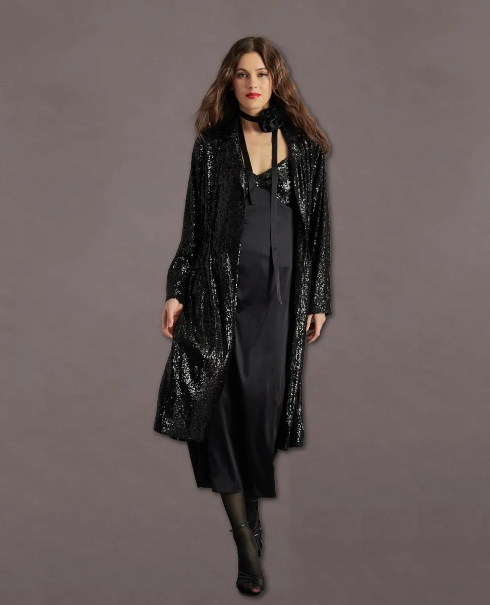 Sequin Show Stopper Duster Black