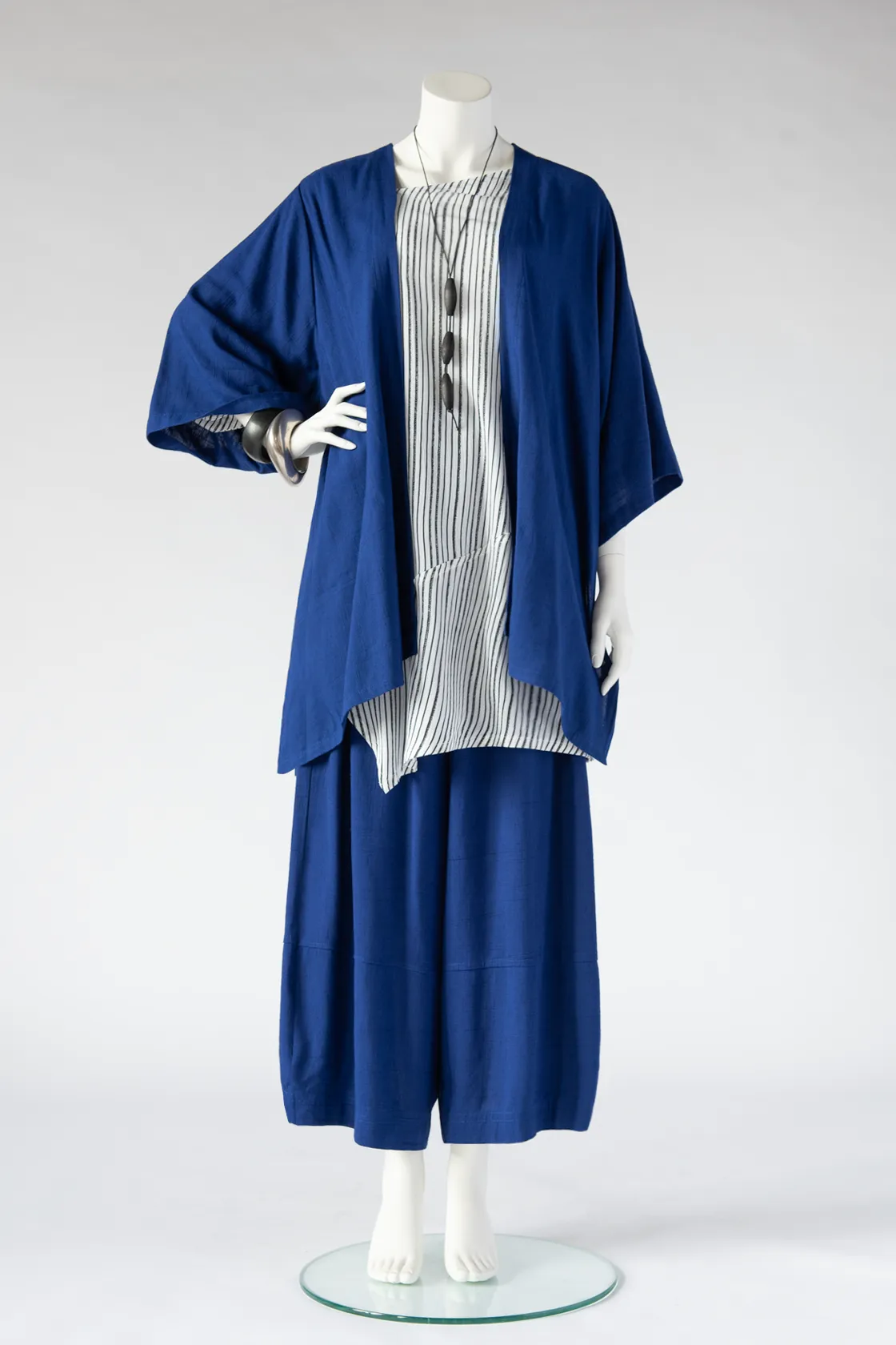 Short Kimono Jacket in Lapis Papyrus