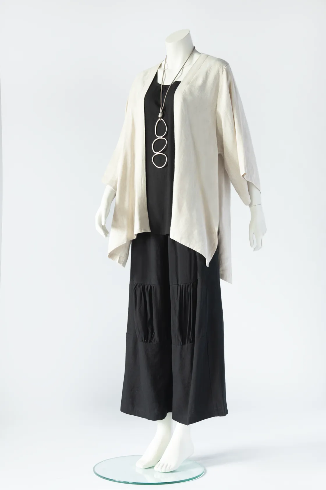 Short Kimono Jacket in Natural Papyrus