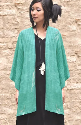 Short Kimono Jacket in Provence Papyrus