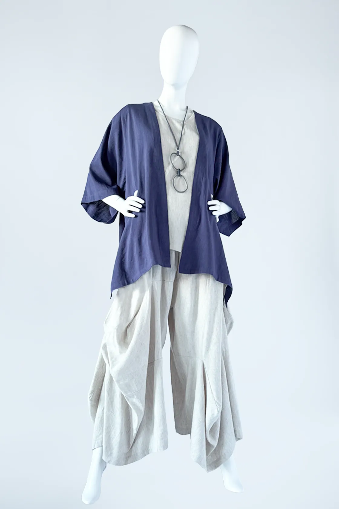 Short Kimono Jacket in Purple Haze Papyrus