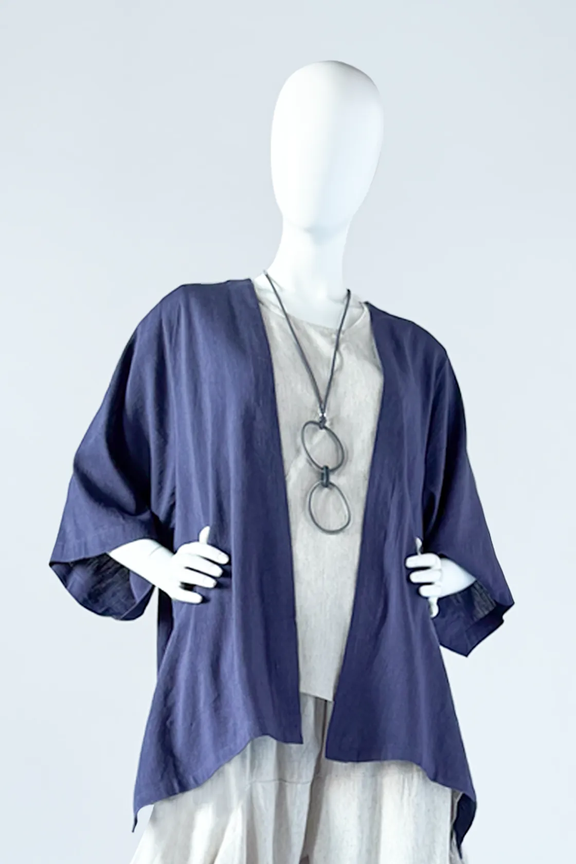 Short Kimono Jacket in Purple Haze Papyrus