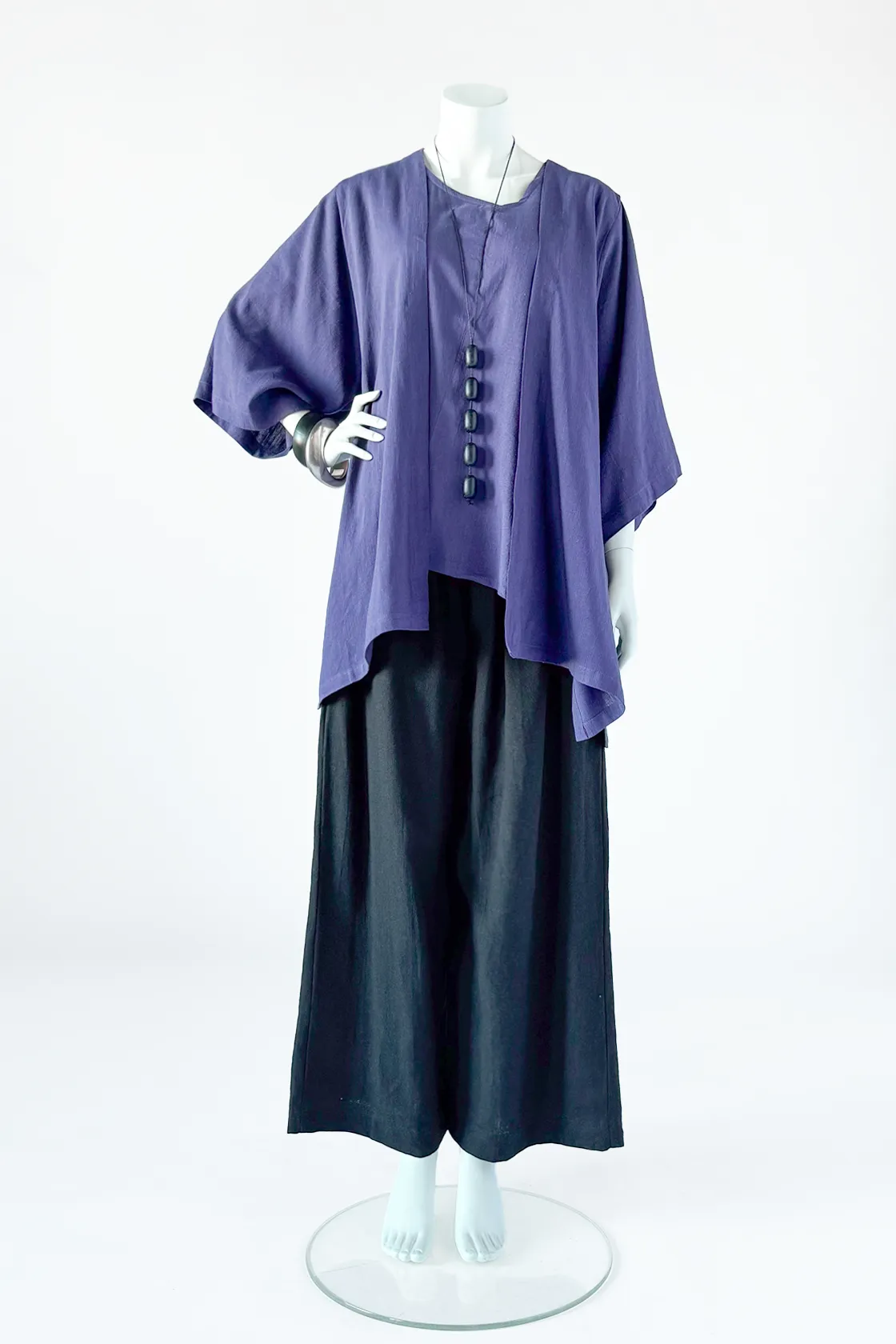 Short Kimono Jacket in Purple Haze Papyrus