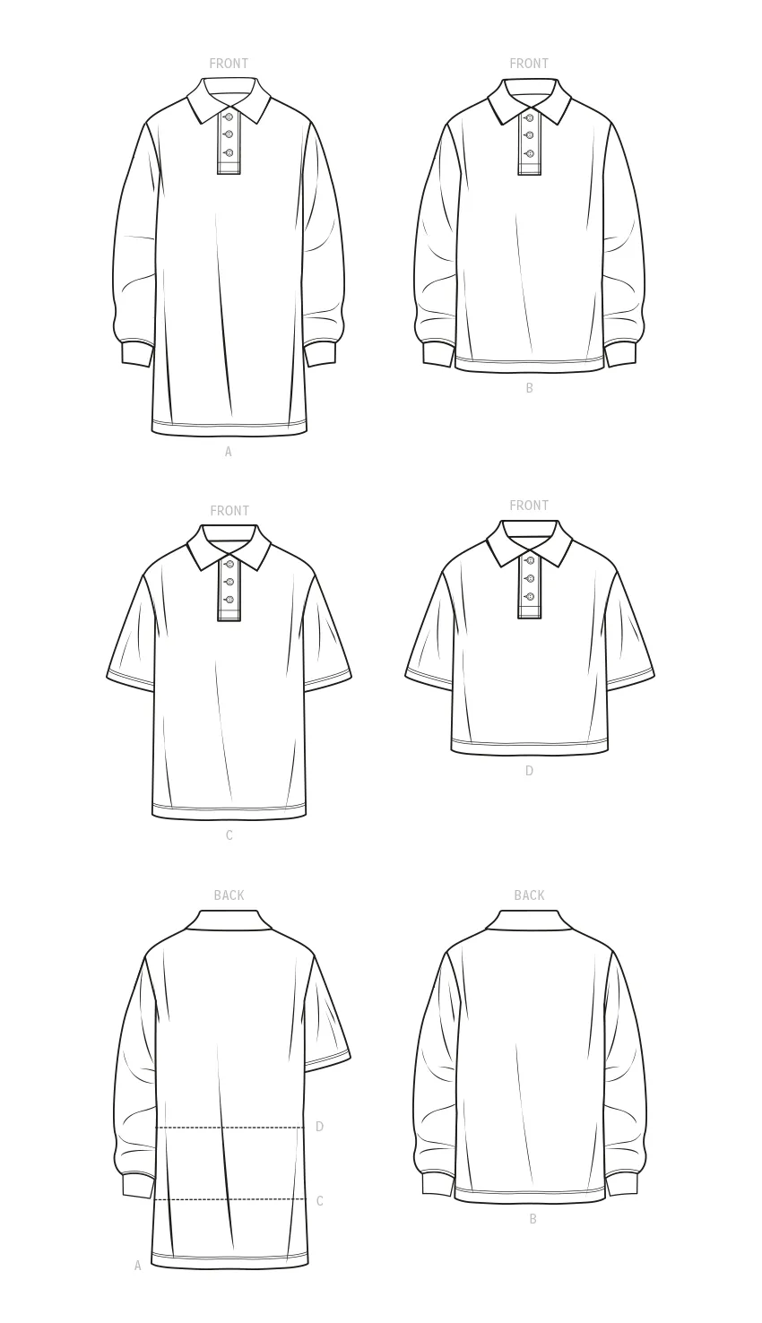 Simplicity Sewing Pattern S9614 TEENS', MISSES' AND MEN'S SHIRTS