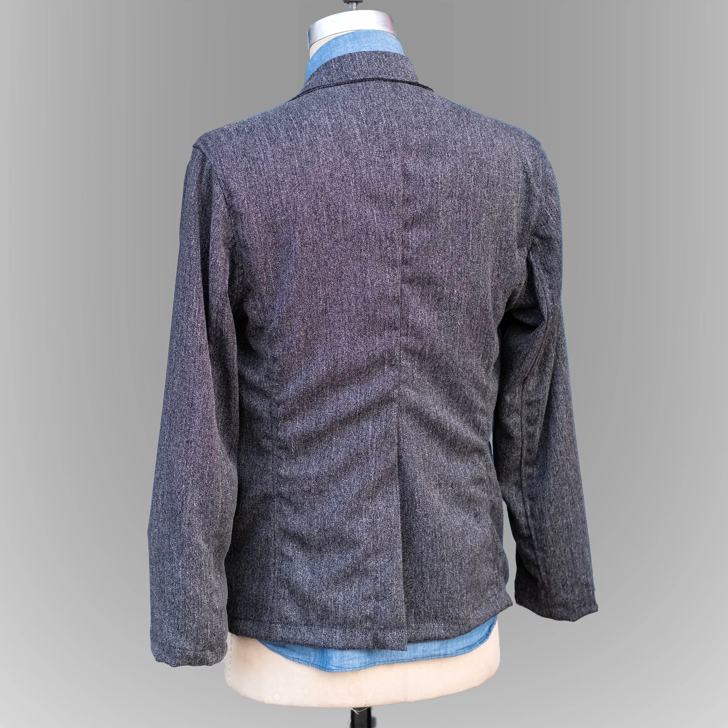 Sinclair Sportcoat Grey Wool-Bamboo Herringbone Tweed