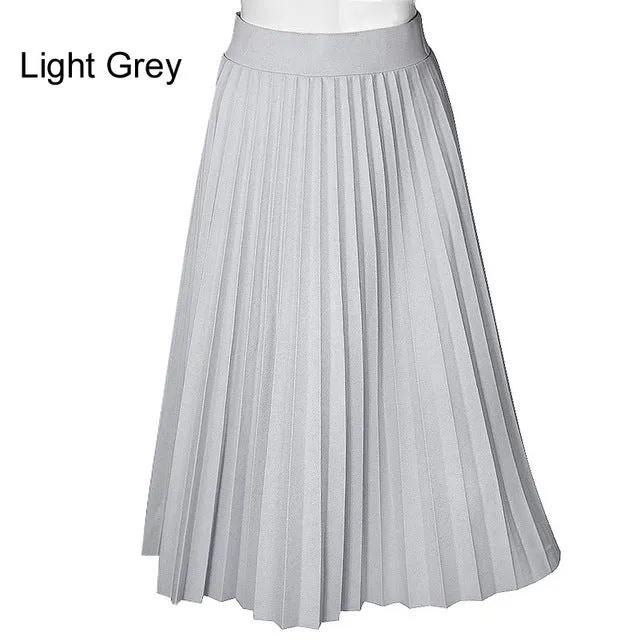 Skirts Women Spring Autumn Summer Style Women's High Waist Pleated Fashion Solid Girl Half Length Skirt Breathble Ankle Length